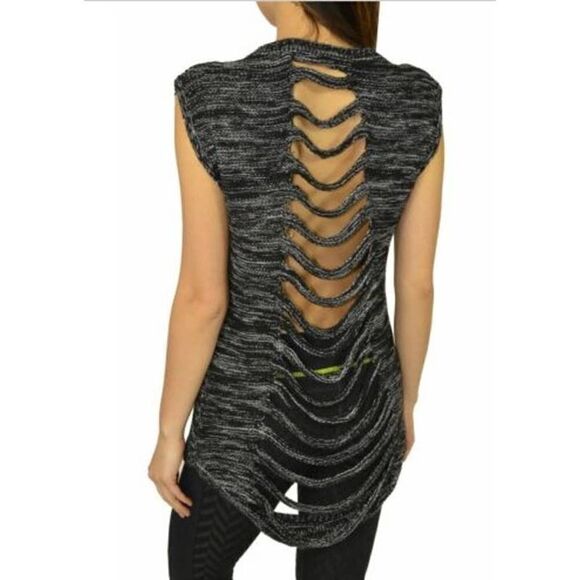 ONE GREY DAY Los Angeles Cut Out Sweater Top Sz. M - Picture 2 of 8